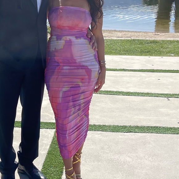 AFRM HAZEL SIDE RUCHED MINI DRESS - Picture 2 of 5